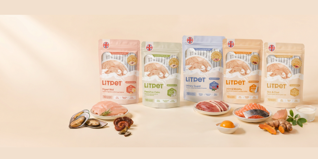 LitPet Meaty Mix range — Digest Well, Pawsitive Calm, Urinary Guard, Joint & Mobility, Skin & Coat