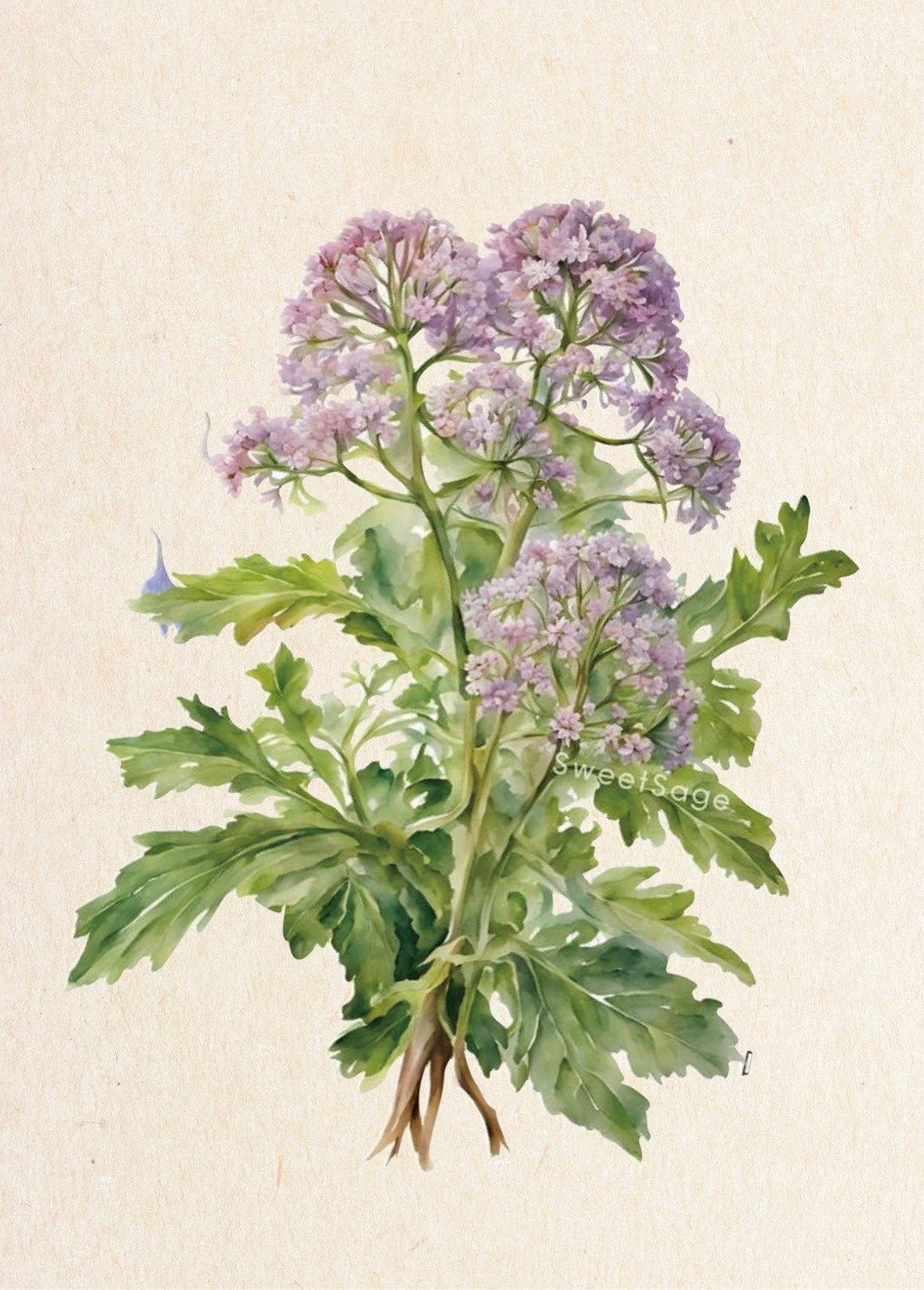 Botanical illustration of Valeriana officinalis
